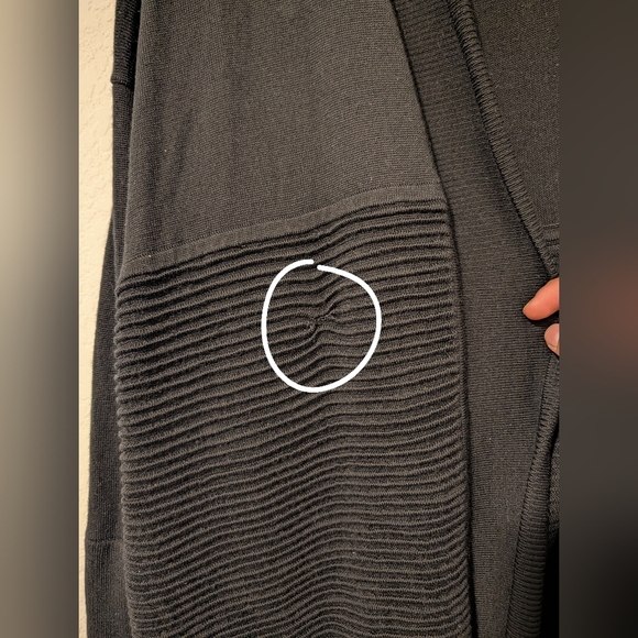 Lululemon Black 100% Merino Wool Ribbed Longline Open Front Sit In Lotus Wrap 6 - Picture 14 of 14